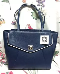 Anne Klein Timeless Choice Medium Top Zip Tote, Midnight Blue New with Tag - Picture 1 of 13