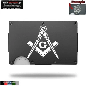 Emblema masónico decorativo grabado con láser en una billetera de aluminio - Imagen 1 de 10