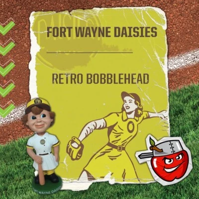 Daisies Fort Wayne TinCaps AAGPBL 2023 Mascota DE COLECCIÓN TEMÁTICA Bobblehead SGA Foto 1 de 2