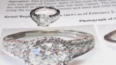 H SI2 18K White Gold  "Tacori .91K "Diamond Halo Engagement Ring, Size 4 1/4 Foto 1 de 4