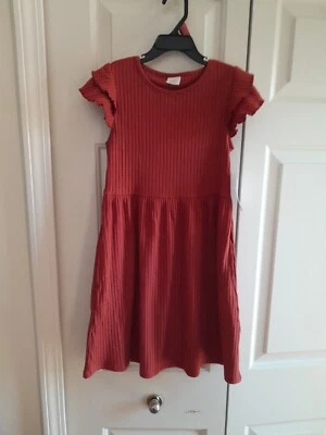 Nuevo Vestido de Sol de Verano Manga Gorra con Volantes Marrón Wonder Nation Niñas Talla 7/8  Foto 1 de 4