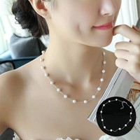 Fashion Bib Necklace Charm Jewelry Pendant Chain Pearl Choker Chunky Statement