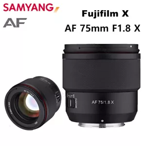 Samyang AF 75mm F1.8 X auto focus Lens for Fujifilm Fuji X mount APS-C Camera - Picture 1 of 3