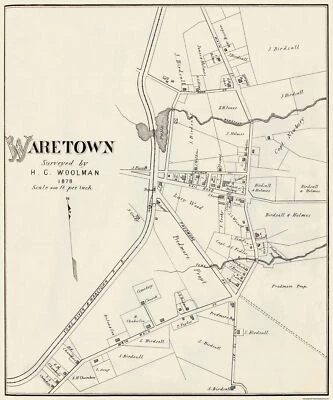 Historic City Map - Waretown New Jersey  - Woolman 1878 - 23 x 27.56 - Image 1 of 4