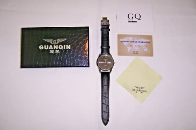 Reloj de Vestir Guanqin Automático Esfera Negra NH36A Cristal Zafiro Modelo GJ16034 Foto 1 de 4