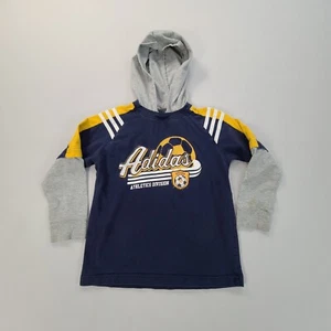 Adidas Sweater Boys Size 5 Blue Hoodie Pullover Soccer Youth Kids - Picture 1 of 10
