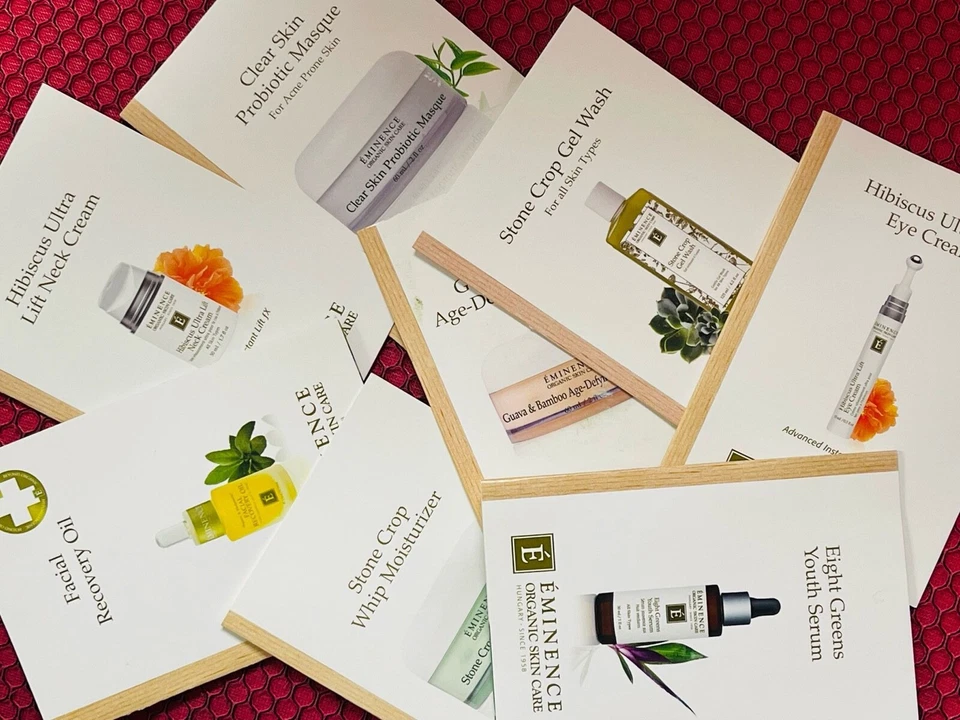 Eminence Organic Skincare Sample Cards [ LOT of 2 ] Pick Your Samples  * READ * - Image 1 of 1