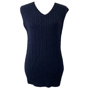Boy's XL Sweater Vest Polo Ralph Lauren Blue Sleeveless Cable Knit Sleeveless - Picture 1 of 16