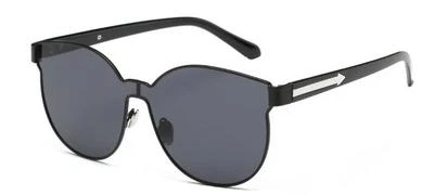 86036 C1 GAFAS DE SOL REDONDAS INTEGRALES DE MODA MARCO NEGRO DE METAL LENTES DE HUMO Foto 1 de 4