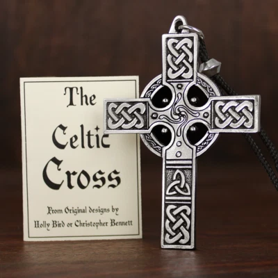 Large Celtic Cross Necklace Knotwork Jewelry Knot Pendant Christian Catholic - Image 1 of 4