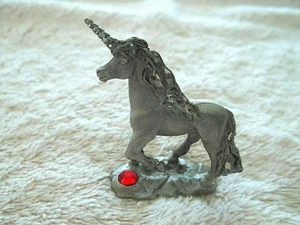 "Spoontiques" Small Unicorn, Pewter, #MR 654, Red Crystal & Silver Tone Accents - Picture 1 of 5