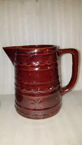 Vintage Brown Drip Marcrest Daisy & Dot Oven Proof Stoneware Pitcher 8" - Picture 1 of 10