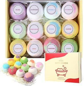 Bath Bombs, Gift Set Rich in Essential Oils Natural Handmade Bath&Spa Fizzles Ma - Picture 1 of 7