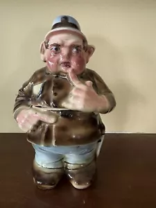 Antike KERAMIK FIGUR TABAKDOSE Humidor Polizist Majolika 6,5" Bobby - Bild 1 von 9