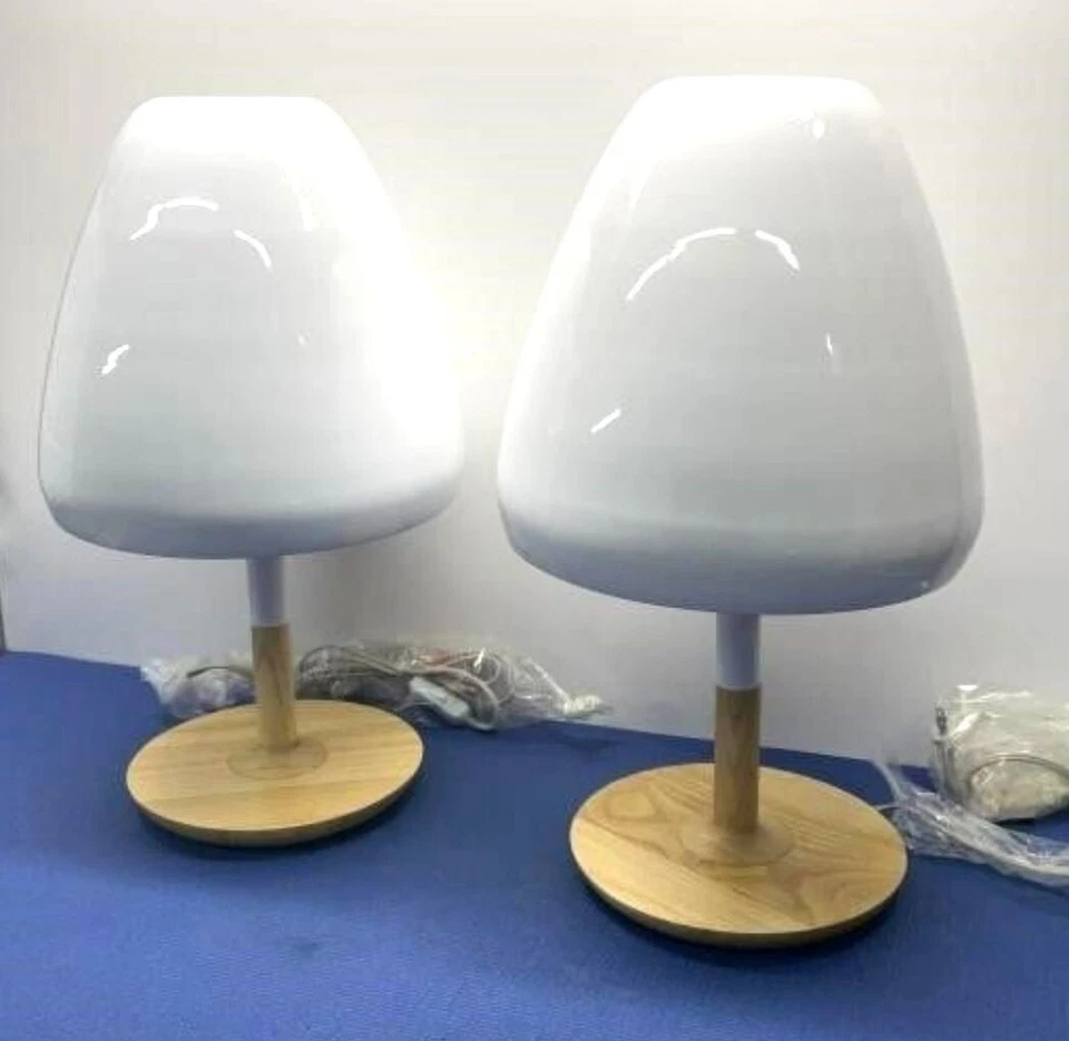 Lot Of 2 White Modern Alma Table Lamp The Aspen - Image 1 of 4
