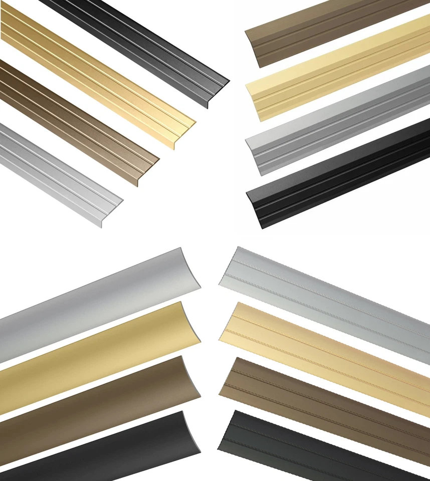 Übergangsprofil Aluminium selbstklebend Anschlussprofil Bodenleiste Profil 1-2 M - Bild 1 von 4