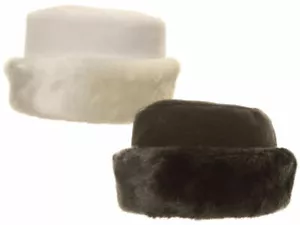Damenmütze Fleece Wintermütze mit Pelzbesatz warm Hawkins weiche Rolle Krempe - Bild 1 von 3