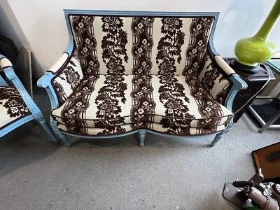 Antique French Oval Chair And Matching Settee - Image 1 of 4