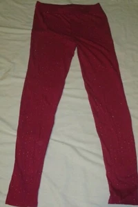 Gap Kids Leggings Pants Girls Size XXL 14-16 Sparkle Gold Polka Dots Dark Pink - Picture 1 of 3