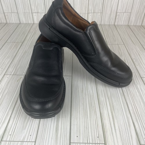 Scarpe ECCO uomo 10 Holton grembiule slip on mocassini pelle nero comodi punta tonda