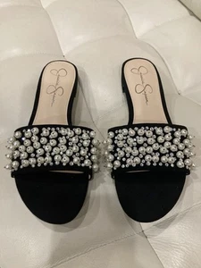 Jessica Simpson Black Pearl Grissa Sandals Size 8 - Picture 1 of 6
