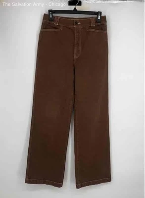 Madewell Womens Brown Emmett Flat Front Pockets Wide-Leg Trouser Pants Size 27 - Image 1 of 4