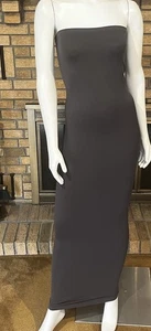 Wolford Fatal Dress Titanium Strapless Bodycon Maxi Dress 50795 NWT Size Medium - Picture 1 of 4