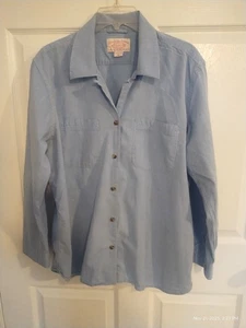 C.C. FILSON Women’s XL Blue 100% Cotton Chambray Long Sleeve Shirt - Picture 1 of 3