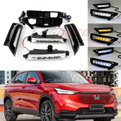 Luz de circulación diurna LED DRL antiniebla intermitente 3 colores para Honda HR-V 2023+ Foto 1 de 4