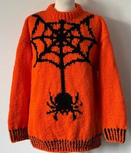Hand Knitted Chunky Pink Anarchy Goth Jumper by Bexknitwear - Picture 1 of 2
