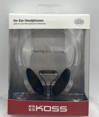 Koss KPH30icl - Headphones Wired | On-Ear | Microphone - Clear -Brand New Sealed - Image 1 of 4