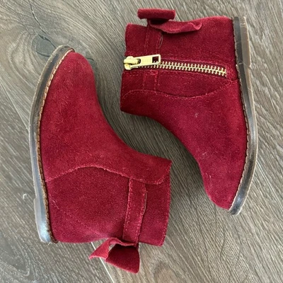 Janie & Jack малыш размер 6 клюквы бордовый замшевые ботинки w бант молнии праздник - Изображение 1 из 4