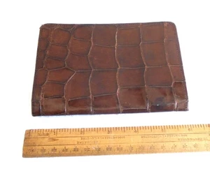 Vintage 1920's Dark Brown Crocodile Leather Men's Wallet - Picture 1 of 16