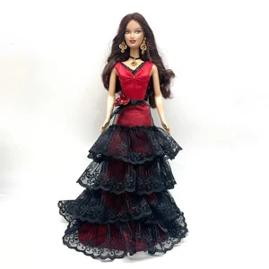 Barbie Spain Doll 2007 Dolls of the World Red Black Flamenco Dress L9583 - Picture 1 of 9