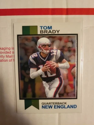 2023 Topps Composite - 1973 Topps Football Chrome Tom Brady #1973-18 - Image 1 of 2