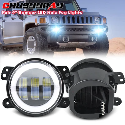 Par de luces antiniebla LED redondas de 4" pulgadas para Hummer H2 H3T 2006-2010 Foto 1 de 4