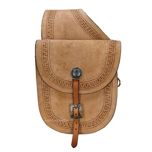Western handgefertigte Satteltasche aus durchgehendem Leder. - Bild 1 von 3