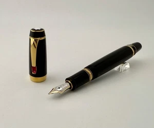 Montblanc Boheme Rouge Black Ruby Fountain Pen Retractable 14K Gold Nib - MINT - Picture 1 of 21