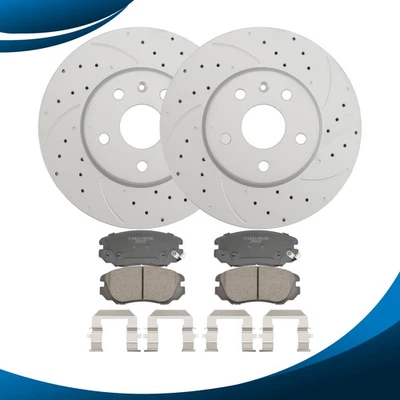 321mm Front Brake Rotors + Brake Pads for 2010 - 2017 GMC Terrain Chevy Equinox — 第 1/4 张图片