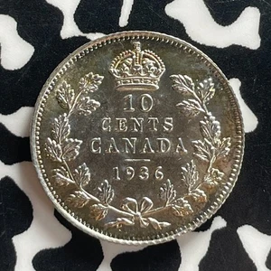 1936 Canada 10 Cents Lot#T7777 Silver! High Grade! Beautiful! - Picture 1 of 2