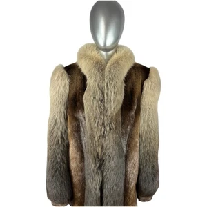 Arctic BEAVER Stroller w/FOX Sleeves, Sz M/L, Certified Vintage Fur W/StorageBag - Picture 1 of 10