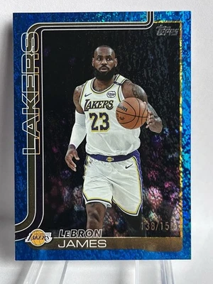 2025-26 Topps Flagship Lakers LeBron James Blue Holo Foil SP /150 - Image 1 of 4