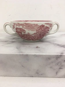 Enoch  Wedgwood Woodland Red Double Handed Soup Bowl 12 cm (H12) - Picture 1 of 10