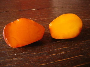 Bernstein Honigbernstein Butterscotch Amber Manschettenknöpfe Cufflinks Silber - Picture 1 of 5