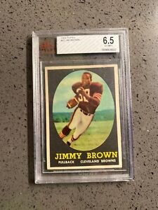 Jimmy Brown 1958 Topps Football Rookie Card #62 BGS Graded Excellent-Mint+ 6.5