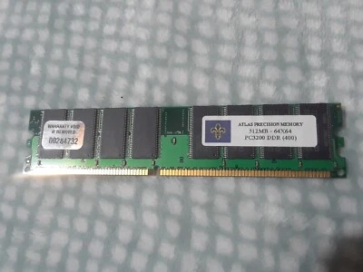 Atlas 512MB PC-3200 64x64 DDR-400 400MHz 172 Pin SDRAM DIMM - Image 1 of 2