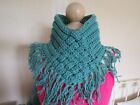 Handmade In Crochet Woven Neck Bandanna Acrylic Yarn Green Colour