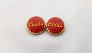Vintage Coors Beer Button Covers Set of 2 SN - Picture 1 of 4