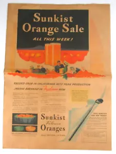 Pubblicità Pagina Giornale 1938 Sunkist Valencia Arance Agrumi - Foto 1 di 11