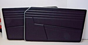 New Pair Door Panel Set Triumph TR4 TR4A 1962-68 Black w/ White Piping Made UK 